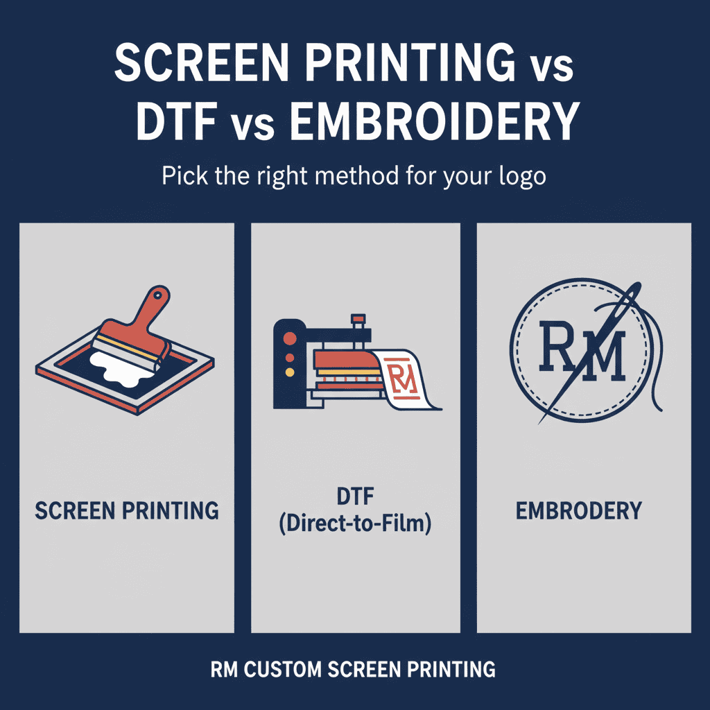 Screen Printing vs. DTF vs. Embroidery: Which One Should You Pick?